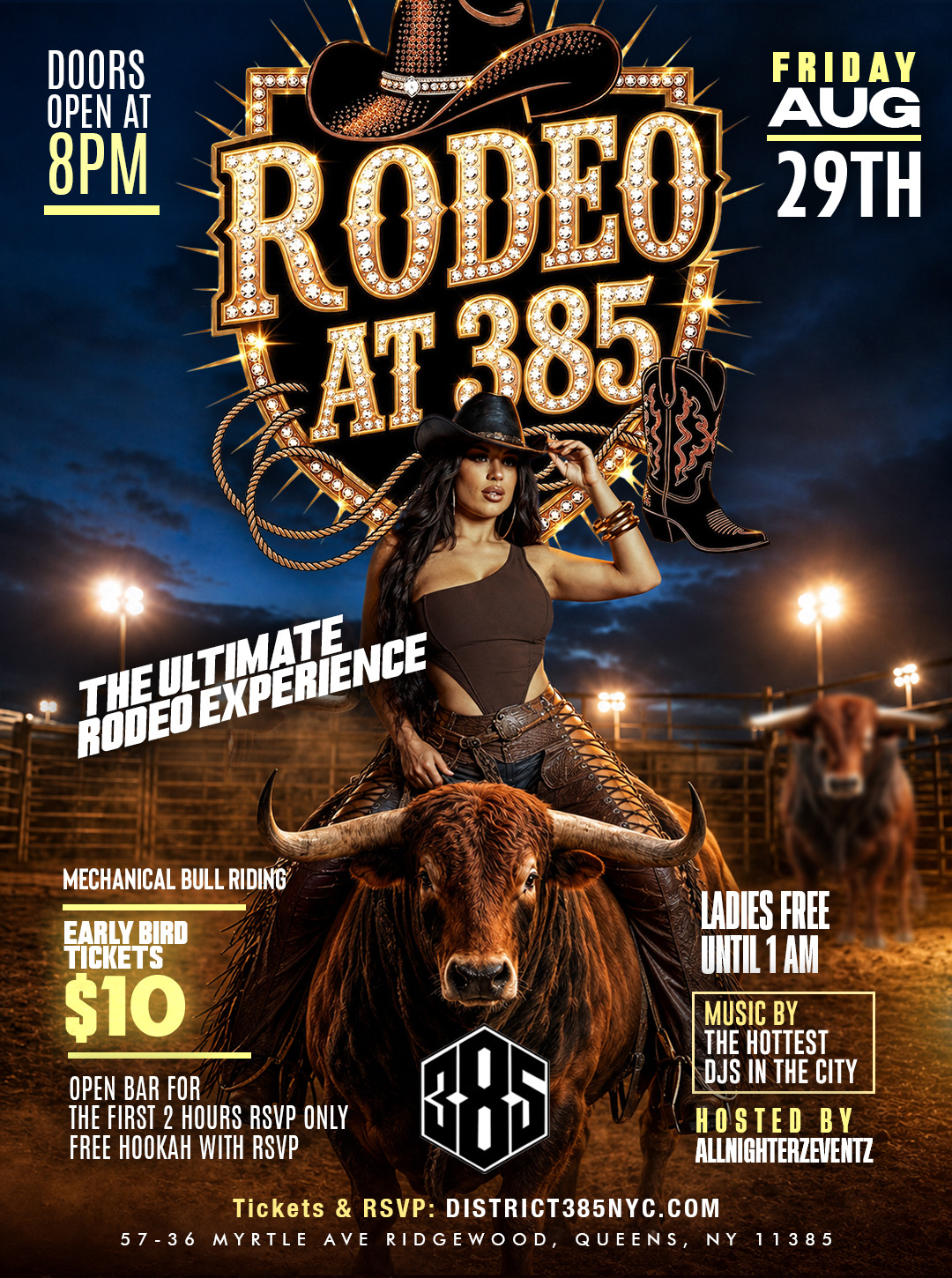Flyer for THE RODEO AT 385