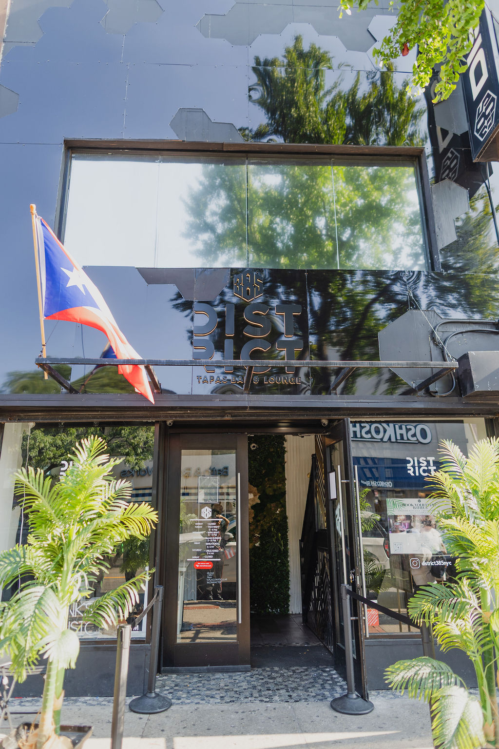 The front entrance of District385 in Ridgewood, Queens