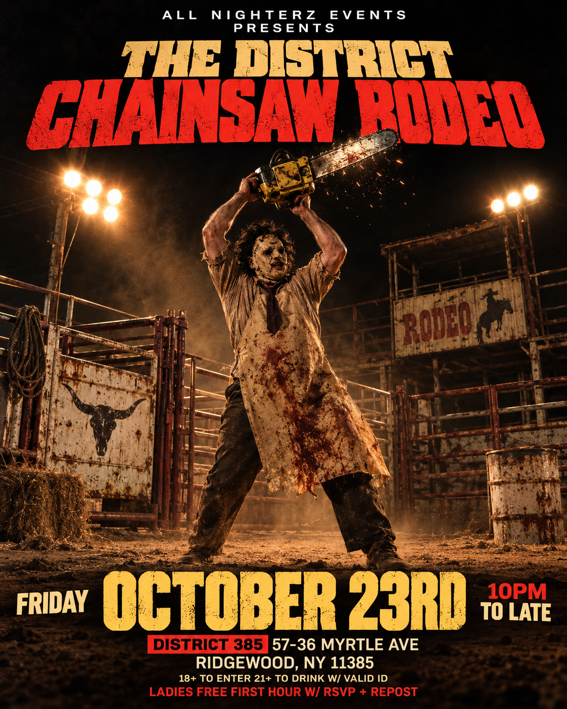 Flyer for THE DISTRICT CHAINSAW RODEO